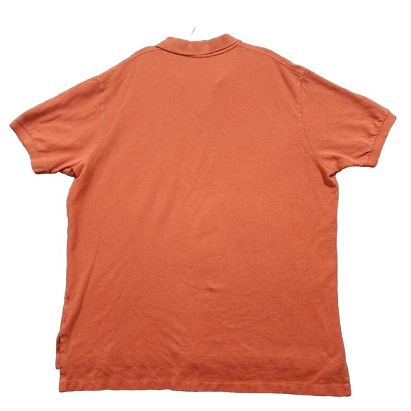 Ralph Lauren Polo Shirt Mens 2XL Orang Solid 100% Cotton Blue Pony Vintage - Picture 12 of 16